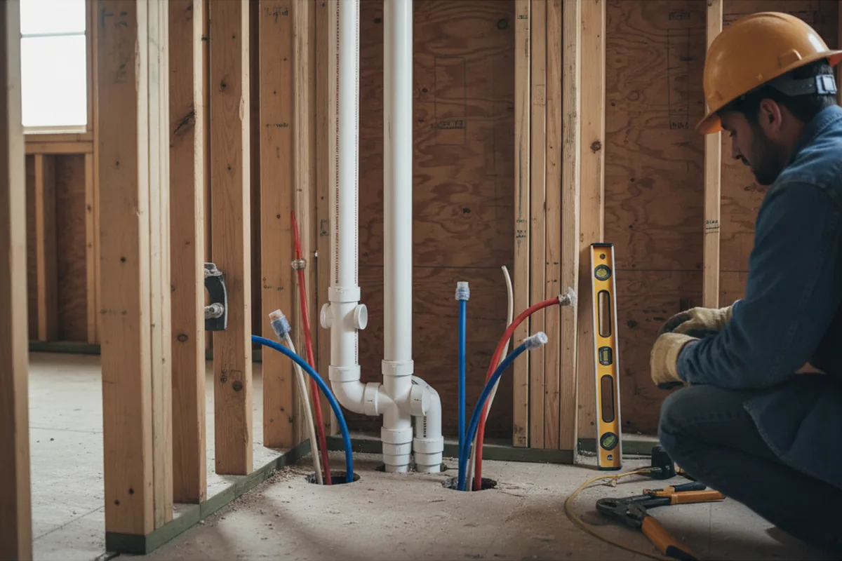 Drain and supply rough-in during Drain Cleaning in Gracewood