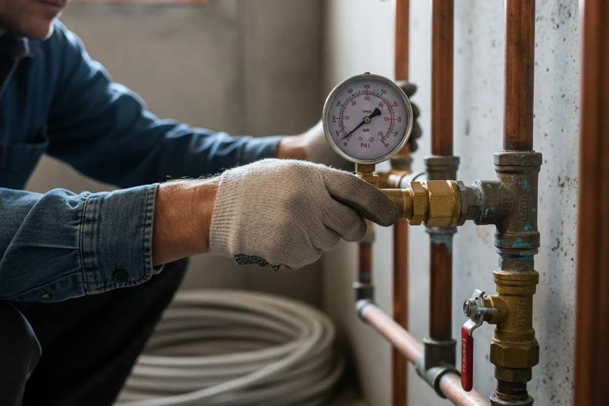 Pressure testing a repaired line during Water Line Repair in Gracewood
