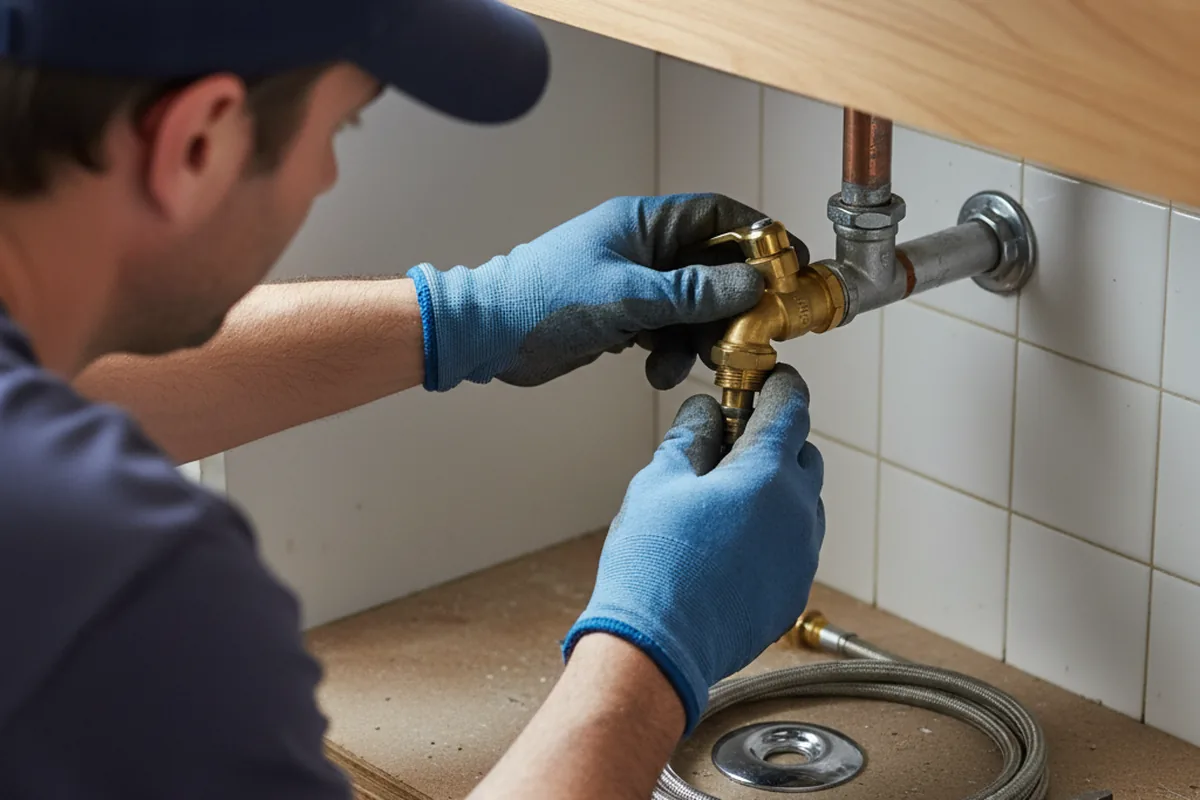 Shutoff valve and fitting work during Burst Pipe Repair in Gracewood